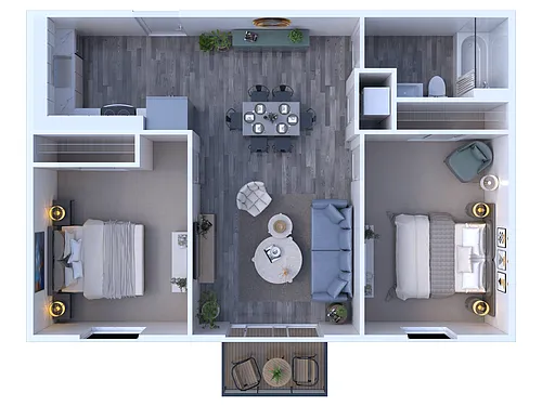 Floor plan 2 Bed 1 Bath