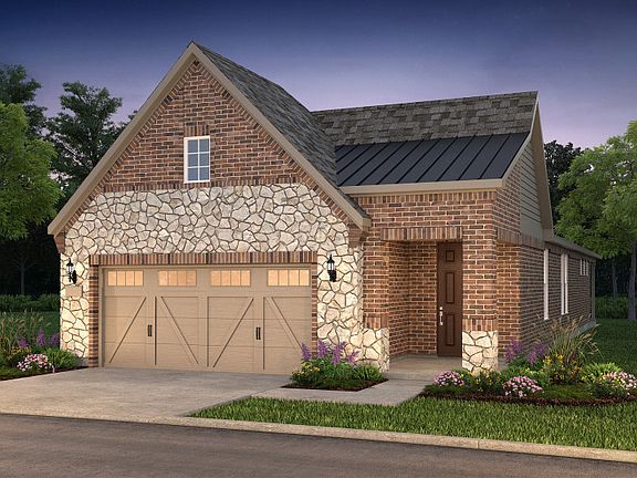 The Hallmark, a one-story home with 2-car garage, shown with Home Exterior FC201