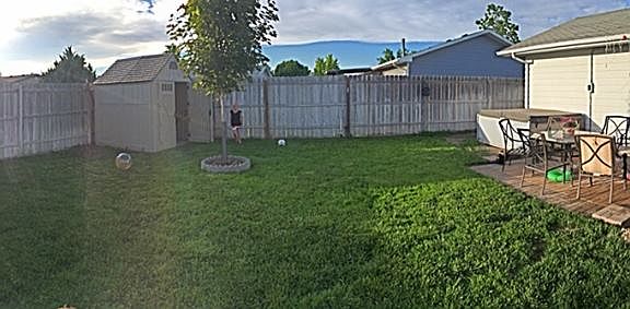 backyard with hottub & patio