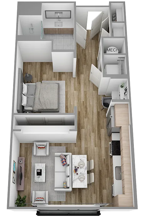 Floor plan A | Studio | 1 Bath