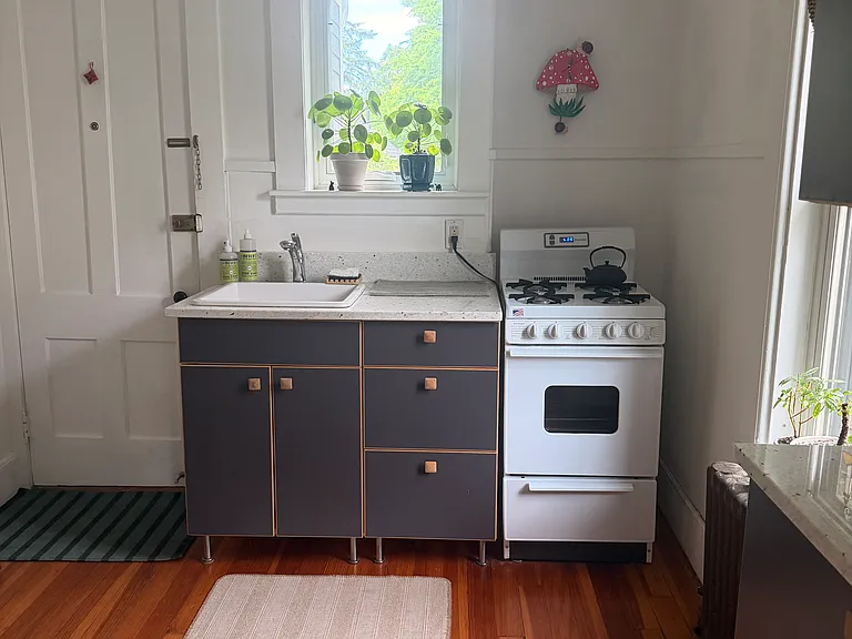 Kitchen with new granite countertops