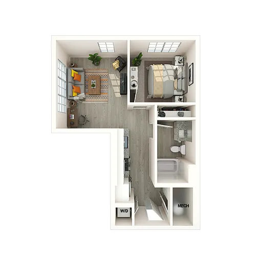 Floor plan 1 Bed/1Bath