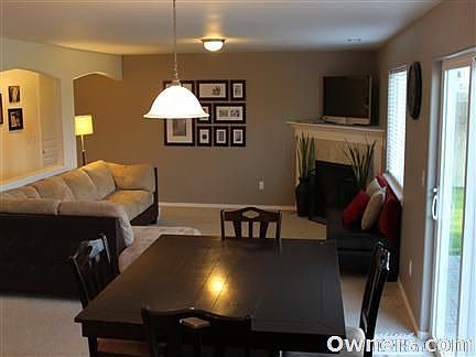 Great room concept with fireplace