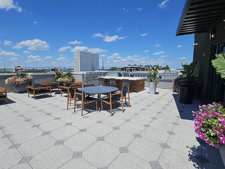Amenities include rooftop pool with grill, sink and fireplaces for entertaining.