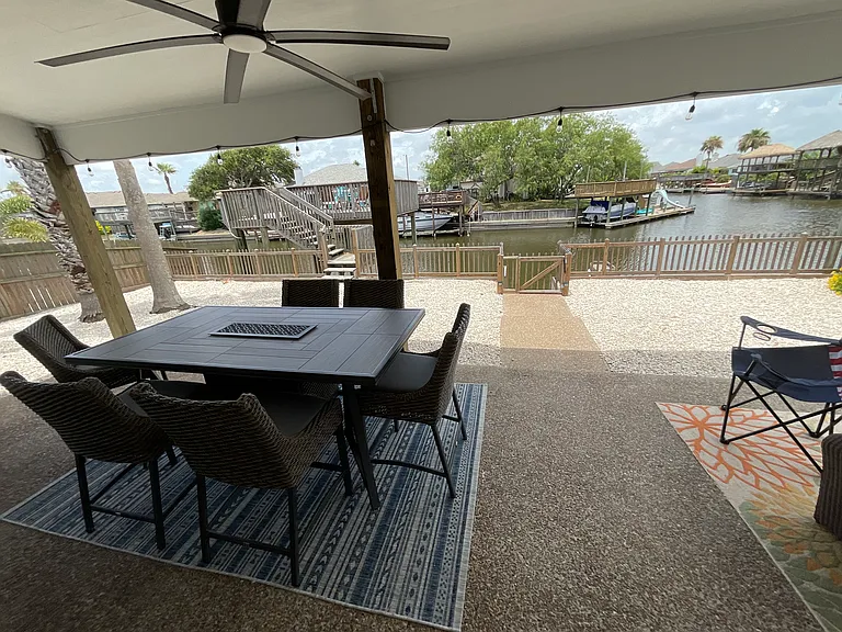 View of canal from back patio.