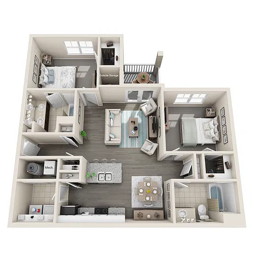 Floor plan 2BR 2BA
