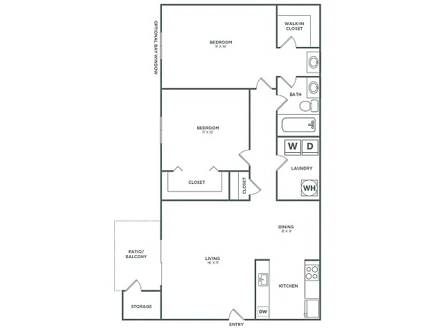 Floor plan Sycamore (860 SF)