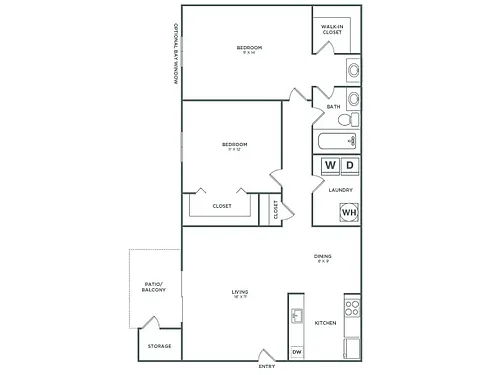 Floor plan Sycamore (860 SF)