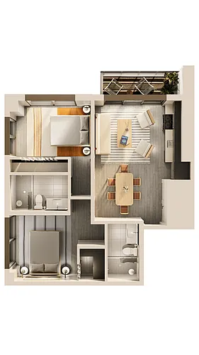 Floor plan Ollies Point 2 Bedroom