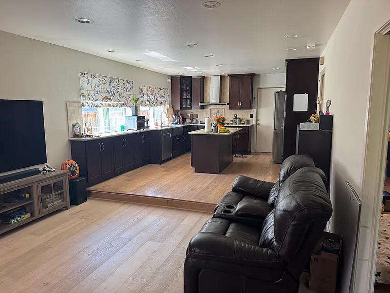 Family room next to kitchen