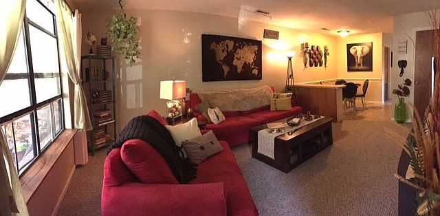 Living and dining room area