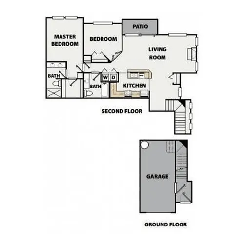 Floor plan 2 Bedroom, 2 Bathroom