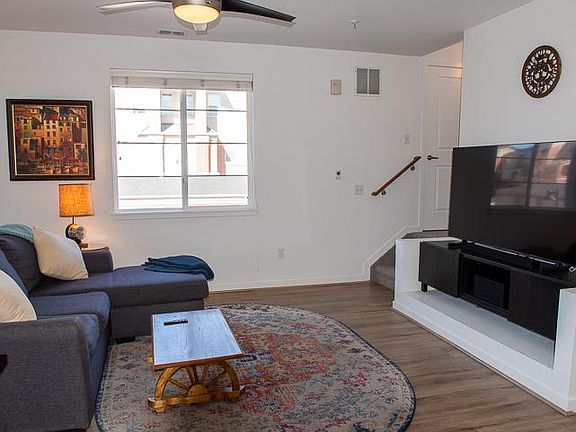 cozy tv area with 65' smart tv