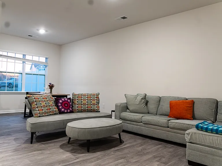Living/dining room space with furniture
