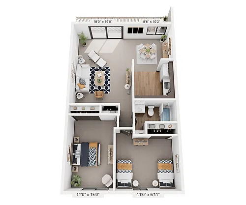 Floor plan Mount Vernon: 2 Bedroom