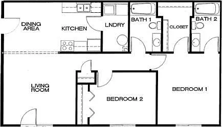 Floor plan 2 Bed 2 Bath