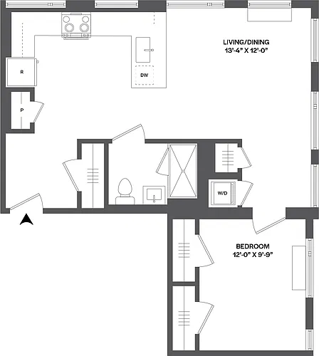 Floor plan 1 Bed/1 Bath-1B-6