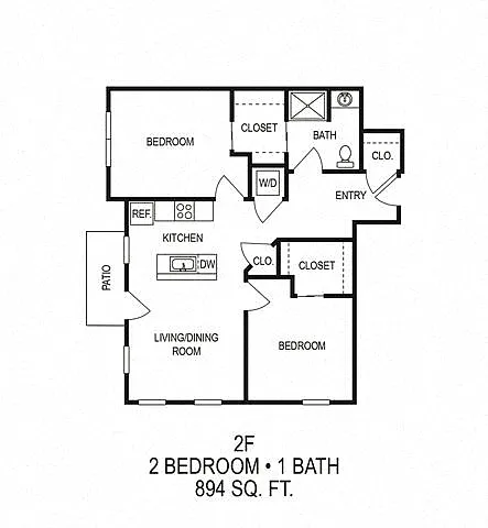 Floor plan Two Bedroom (F)