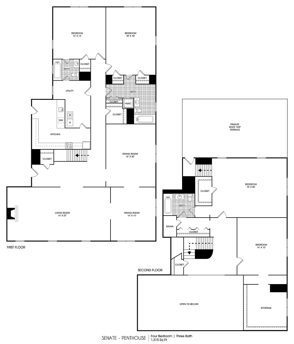 Floor plan Senate 4 Bedroom 3 Bath