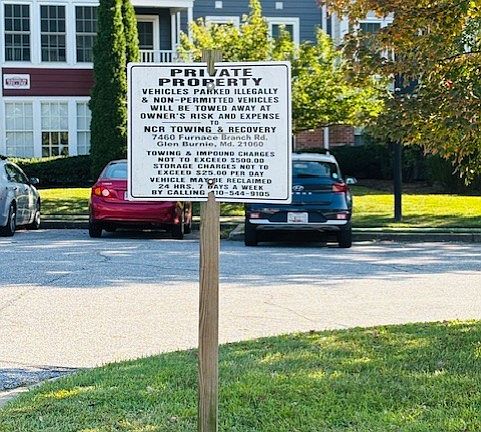 Private parking and trash facility.