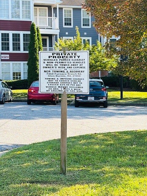 Private parking and trash facility.