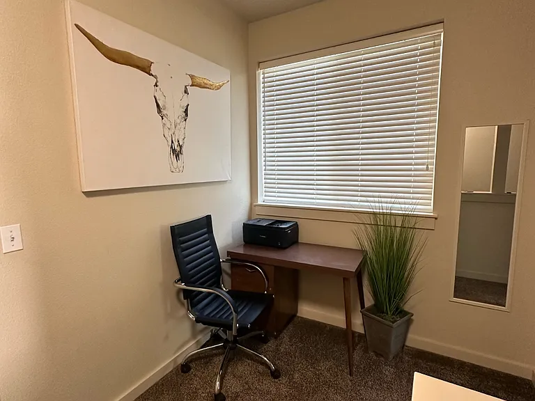 work area in nook upstairs