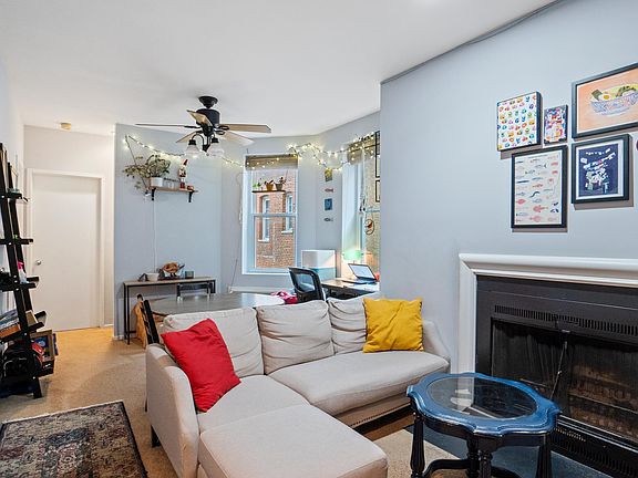 Large open living/dining/office area