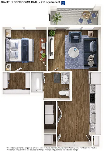 Floor plan Studio Handicap Davie