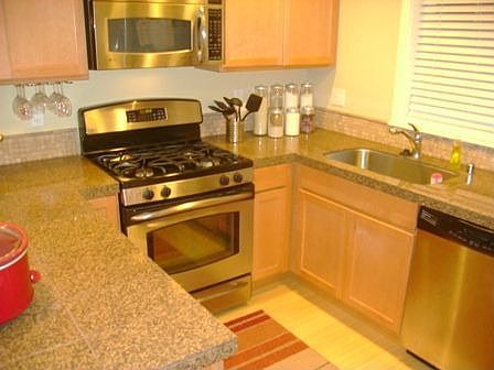 Kitchen with stainless steel appliances