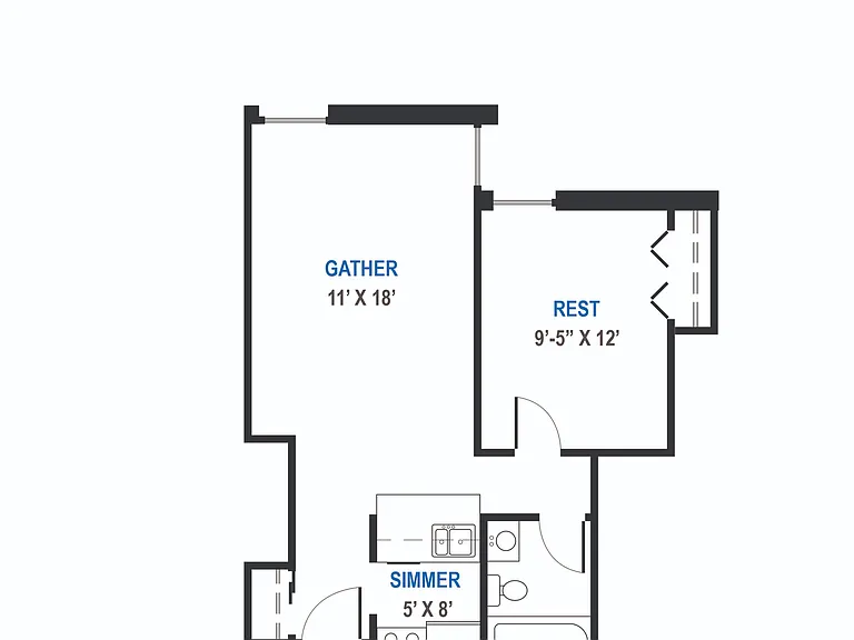 Picadilly - 1 Bed / 1 Bath - 517 SF Picadilly - 1 Bed / 1 Bath - 517 SF