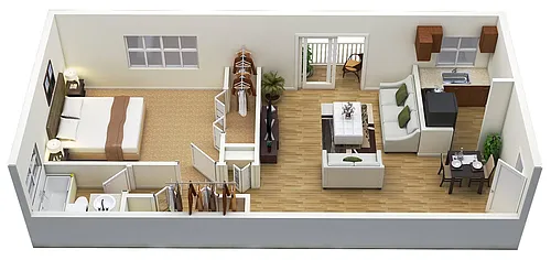 Floor plan Elite 1BR - 1BTH