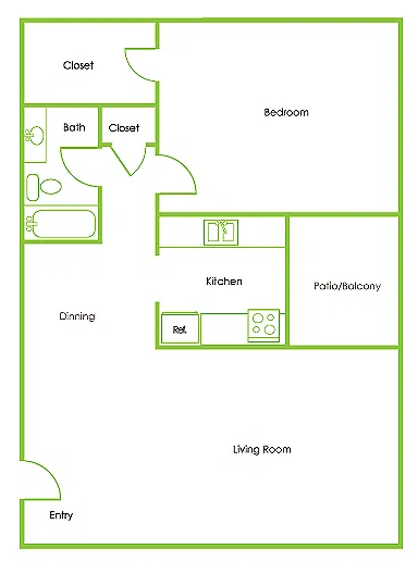 Floor plan 1 X 1 L