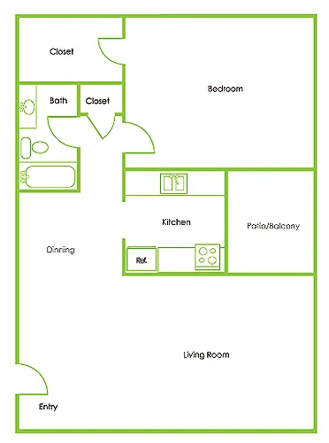 Floor plan 1 X 1 L