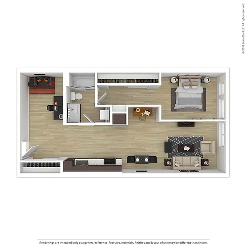 Floor plan 1x1 + Den C