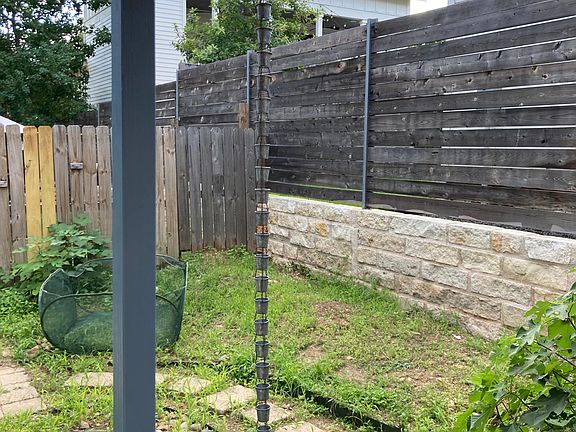 Inside front gate to porch