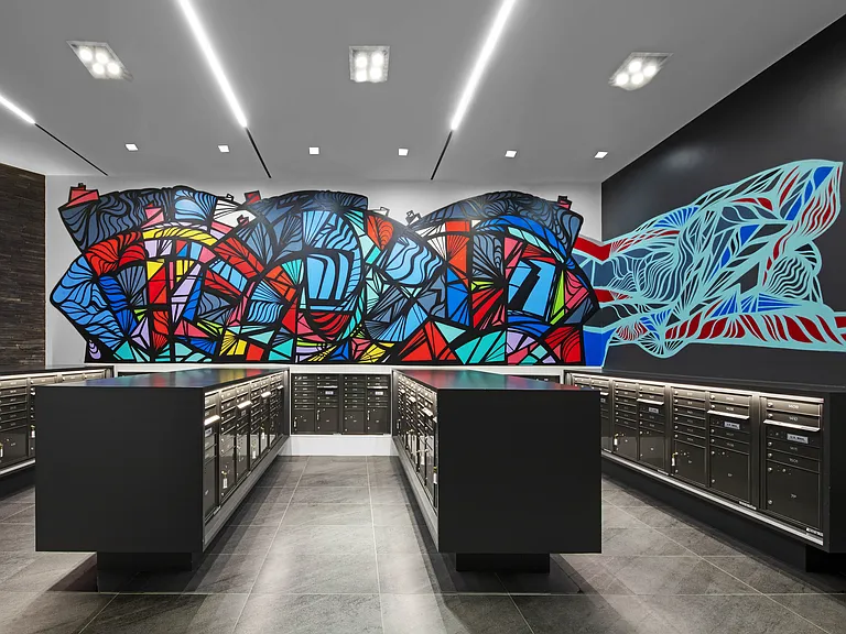 Our vibrant package room brings color and convenience to your day.