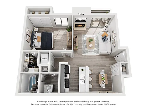 Floor plan 1 Bed 1 Bath Renovated