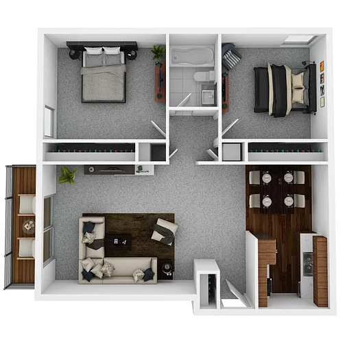 Floor plan Two Bedroom 861
