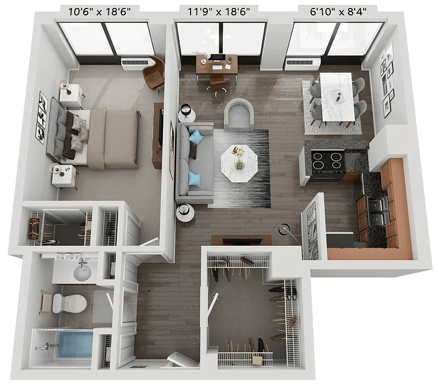Floor plan 1 BEDROOM