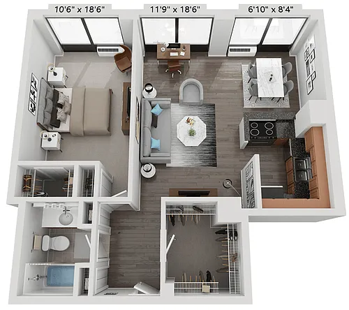 Floor plan 1 BEDROOM