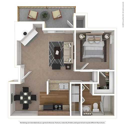 Floor plan 1 Bedroom, 1 Bath A1