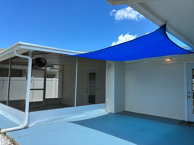 sun protected patio space
