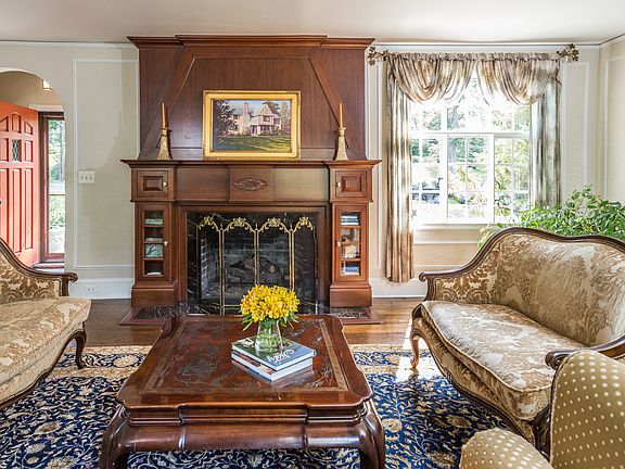 Formal living room with gas fireplace