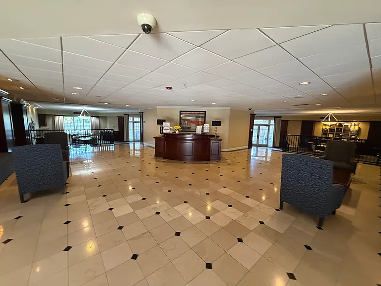 Building lobby and concierge desk