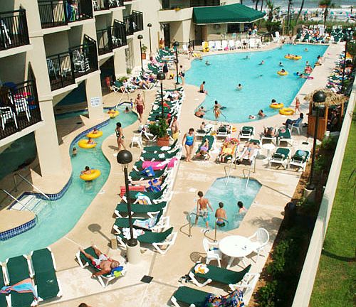 Outdoor pool deck area
