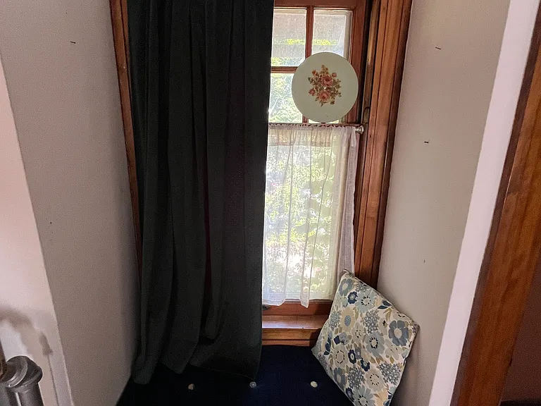 Built-in reading nook overlooking the back yard!