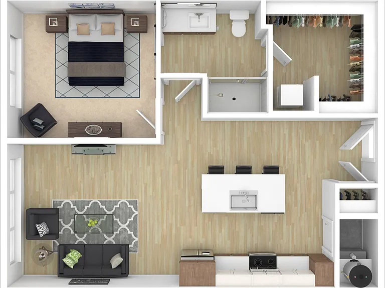 1 Bed 1 Bath Plus 1 Bed 1 Bath Plus