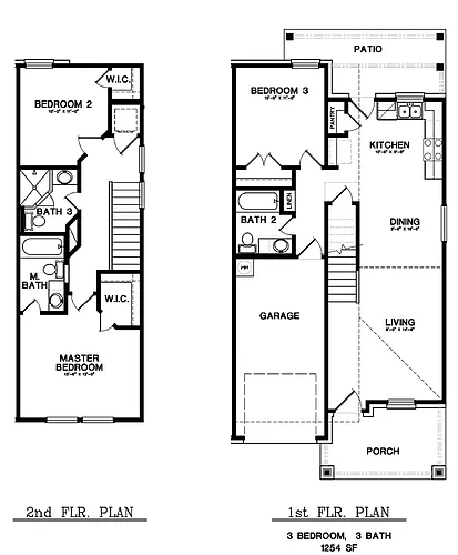 Floor plan 2 story 2 bed