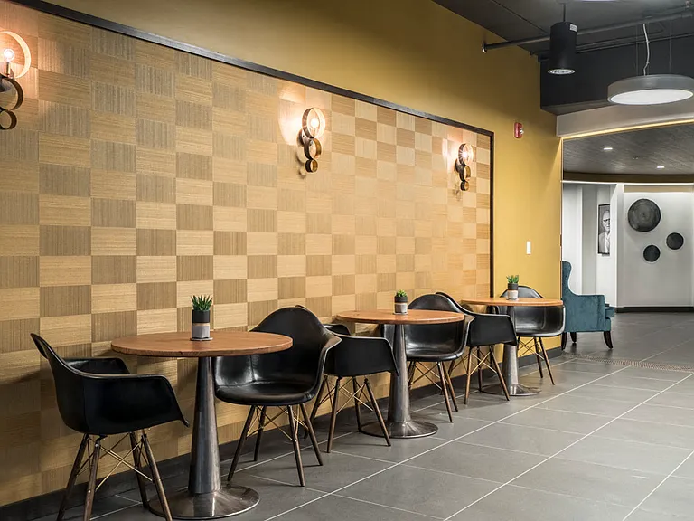 Have coffee with a friend or find a spot to study at our conversation tables.