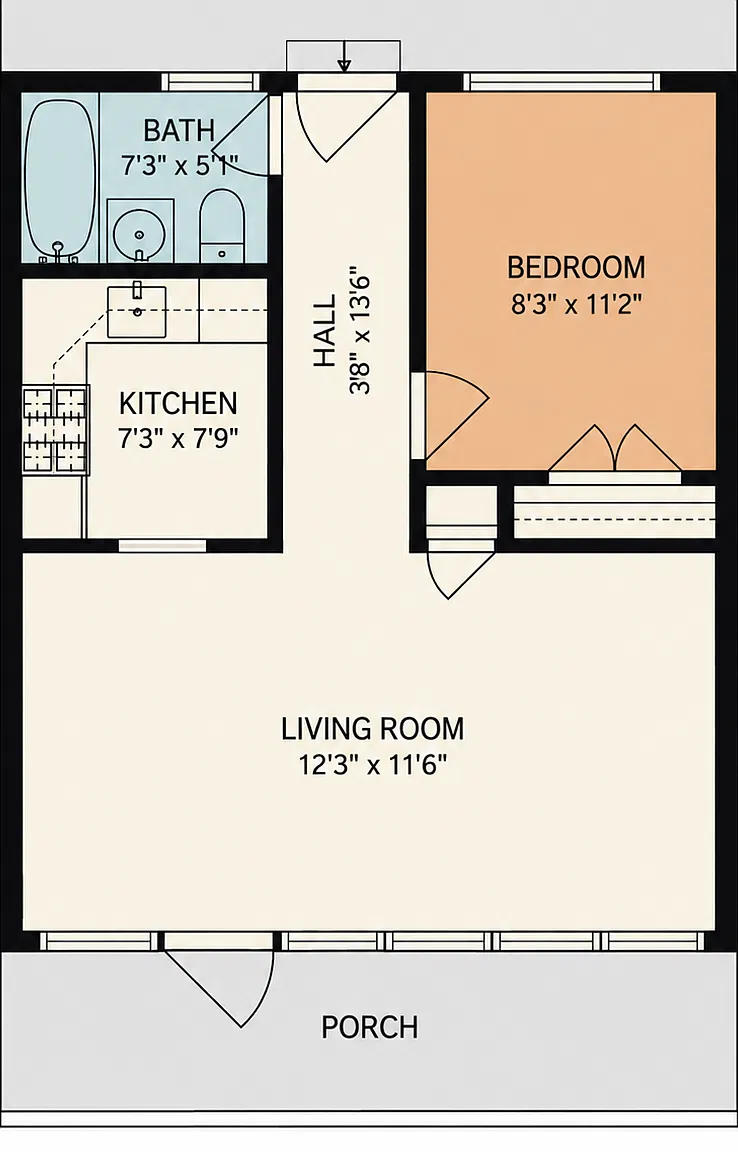 1 bed, 500 sqft, $1,595 — Photo 2